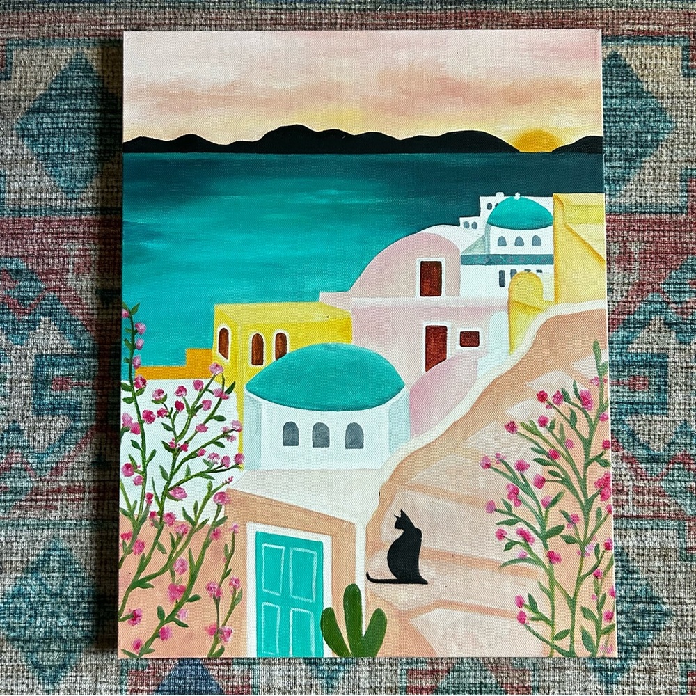 “Kitty in Morocco” oil painting